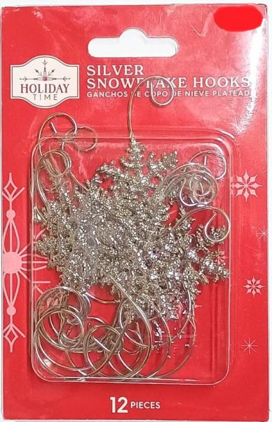 HOLIDAY Time 'Silver Snowflake' Weihnachtsbaumhänger 12 Teile Import USA